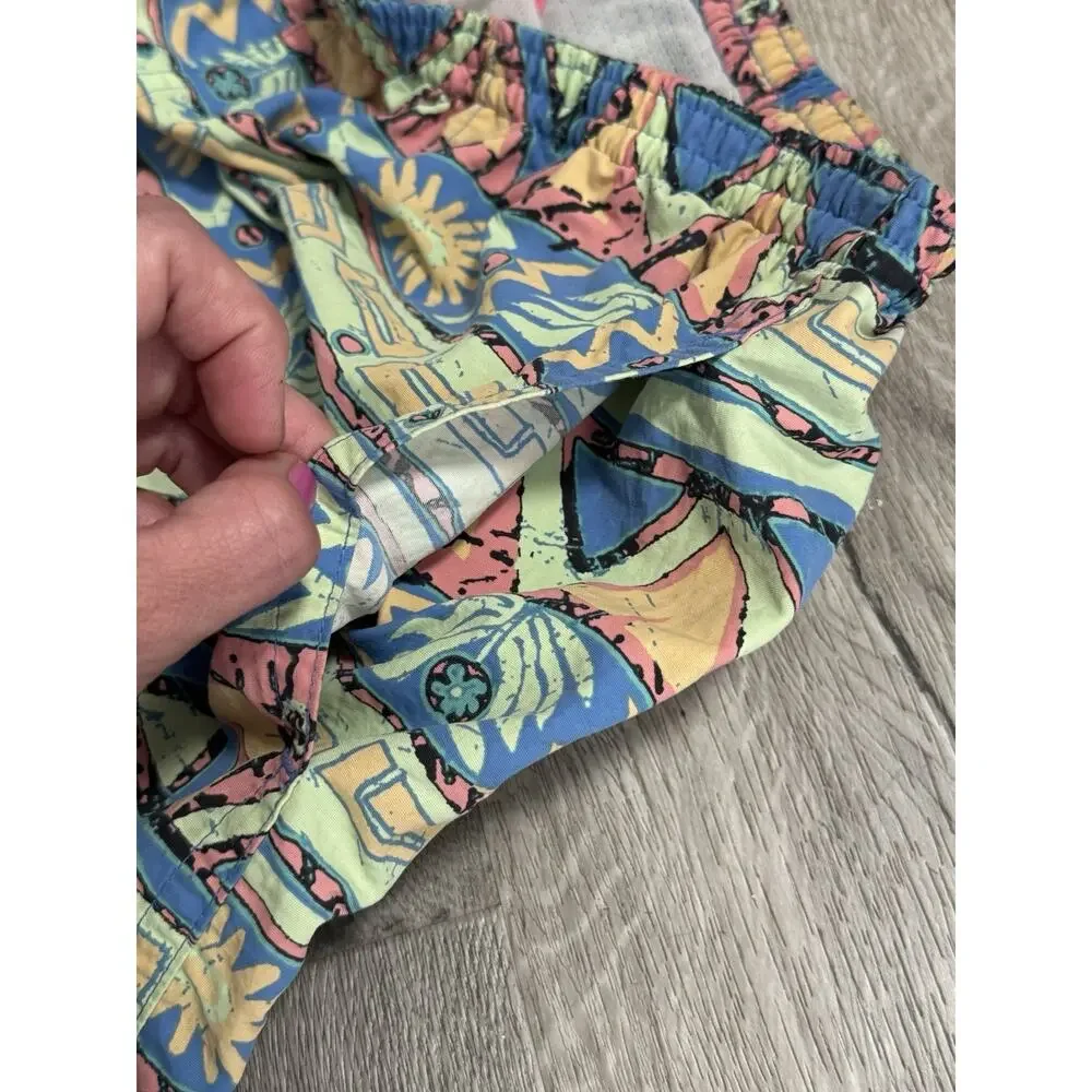 Patagonia NetPlus Shell Baggies Swim Trunks Shorts L Multicolor Aztec Print.